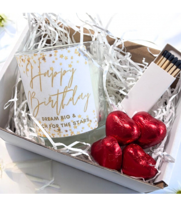 Happy Birthday Dream Big Candle Gift Set | Birthday Gift Box For Her | Sisters Birthday Gift | Birthday Gift Hamper | Mums Birthday Gift UK
