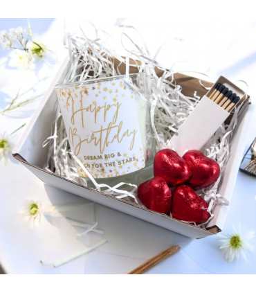 Happy Birthday Dream Big Candle Gift Set | Birthday Gift Box For Her | Sisters Birthday Gift | Birthday Gift Hamper | Mums Birthday Gift UK