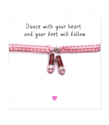 Ballet Shoes Friendship Bracelet & Gift Card - Girls Present