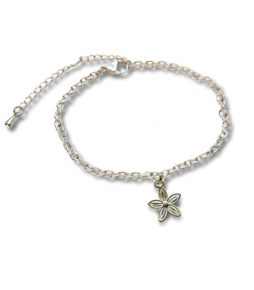 Happy Birthday Pink Flowers Gift Card & Dahlia Flower Chain Bracelet