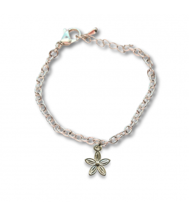 Happy Birthday Pink Flowers Gift Card & Dahlia Flower Chain Bracelet