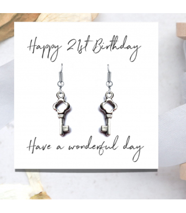 Happy 21st Birthday Earrings Mini Gift Hamper| 21st Key Earrings Gift | Daughters 21st Birthday | Girls 21st Birthday Gift Set UK