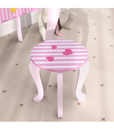 AIYAPLAY Kids Dressing Table Set, 2 PCS Children Vanity Table with Stool
