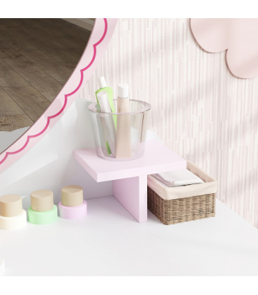 AIYAPLAY Kids Dressing Table Set, 2 PCS Children Vanity Table with Stool