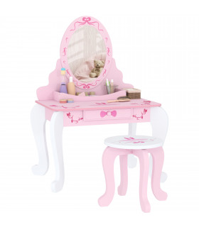 Kids' Ballet Print Vanity Set with Storage and Safety Features