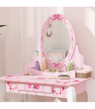 Kids' Ballet Print Vanity Set with Storage and Safety Features