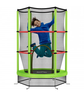 HOMCOM Kids Trampoline Mini Bouncer w/ Enclosure Net for 3-6 Years Green