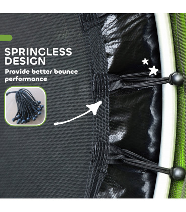 HOMCOM Kids Trampoline Mini Bouncer w/ Enclosure Net for 3-6 Years Green