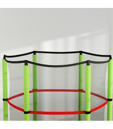 HOMCOM Kids Trampoline Mini Bouncer w/ Enclosure Net for 3-6 Years Green