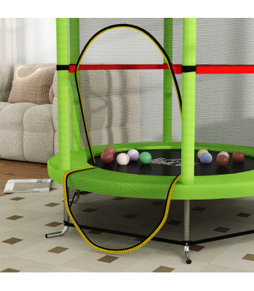 HOMCOM Kids Trampoline Mini Bouncer w/ Enclosure Net for 3-6 Years Green