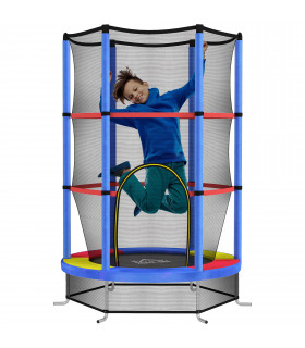HOMCOM Kids Trampoline Mini Bouncer w/ Enclosure Net for 3-6 Years