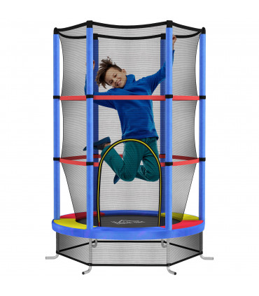 HOMCOM Kids Trampoline Mini Bouncer w/ Enclosure Net for 3-6 Years