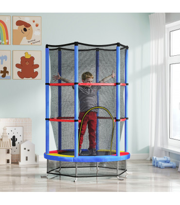 HOMCOM Kids Trampoline Mini Bouncer w/ Enclosure Net for 3-6 Years