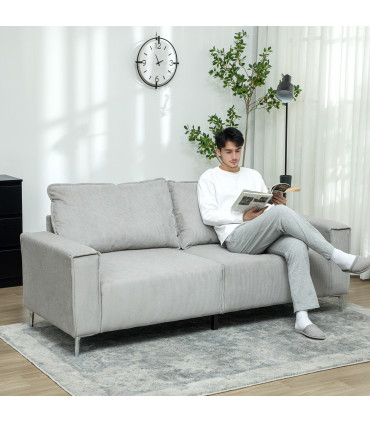 Cosy Corduroy Three-Seater Sofa - Modern Comfort for Any Living Space