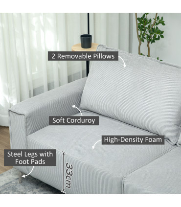 Cosy Corduroy Three-Seater Sofa - Modern Comfort for Any Living Space