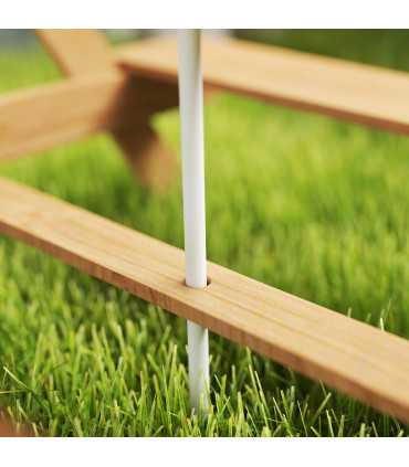 Children's Outdoor Wooden Table Set with Adjustable Parasol & Storage