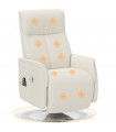 HOMCOM Massage Reclining Chair with Adjustable Backrest, Cream White