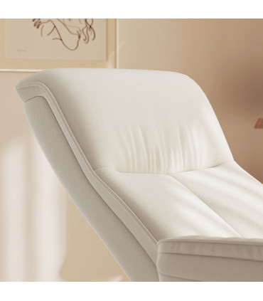 HOMCOM Massage Reclining Chair with Adjustable Backrest, Cream White