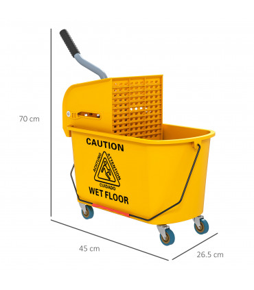 Efficient 20L Mop Bucket with Side Press Wringer for Optimal Cleaning