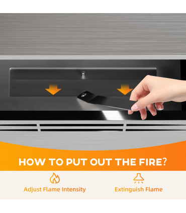 HOMCOM Stainless Steel Bioethanol Fire, Indoor Ethanol Fireplace Insert