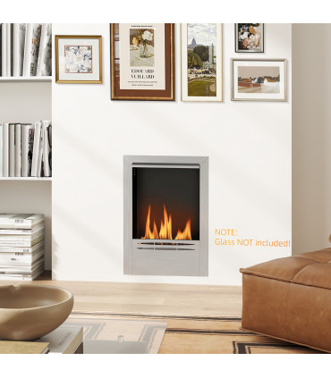 HOMCOM Stainless Steel Bioethanol Fire, Indoor Ethanol Fireplace Insert