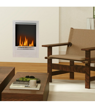 HOMCOM Stainless Steel Bioethanol Fire, Indoor Ethanol Fireplace Insert