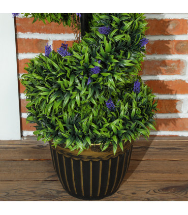 Elegant Spiral Boxwood & Lavender Plant Set – Low Maintenance Decor