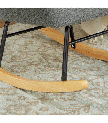 HOMCOM Rocking Chair, Modern Armchair with Backrest for Bedroom, Grey