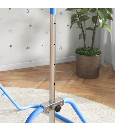 HOMCOM Kids Gymnastic Bar w/ Adjustable Height, Foldable Training Bar - Blue