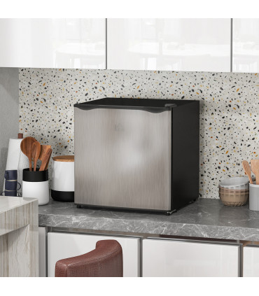 HOMCOM 35L Tabletop Freezer with Adjustable Temperature Wire Shelf Silver