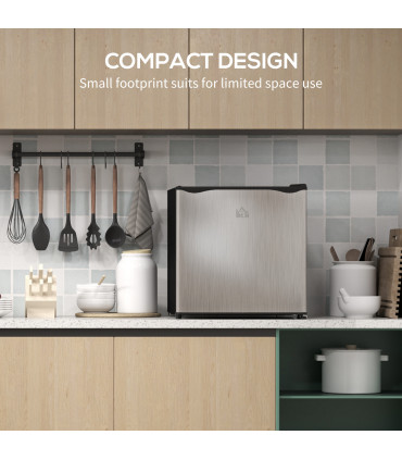 HOMCOM 35L Tabletop Freezer with Adjustable Temperature Wire Shelf Silver