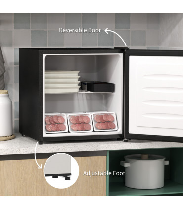 HOMCOM 35L Tabletop Freezer with Adjustable Temperature Wire Shelf Silver