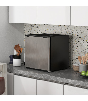 HOMCOM 35L Tabletop Freezer with Adjustable Temperature Wire Shelf Silver