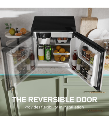 HOMCOM 46L Counter Top Fridge with Chiller Box Mini Fridge for Bedrooms Silver