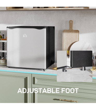 HOMCOM 46L Counter Top Fridge with Chiller Box Mini Fridge for Bedrooms Silver