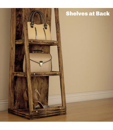 HOMCOM Jewelry Cabinet Full Length Mirror Swivel Lockable Jewelry Organiser