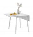 Extendable Kitchen Table for 2-4, Folding Drop Leaf Dining Table, White