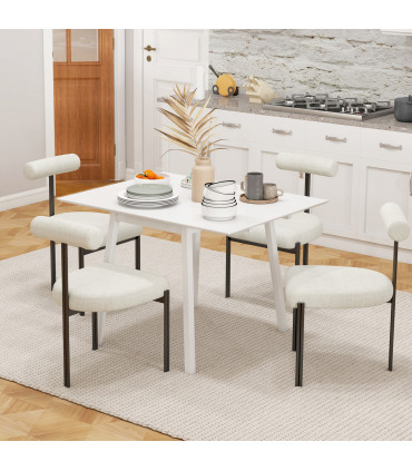 Extendable Kitchen Table for 2-4, Folding Drop Leaf Dining Table, White