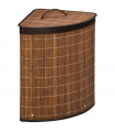 HOMCOM 55L Bamboo Corner Laundry Hamper Bamboo Laundry Basket Brown