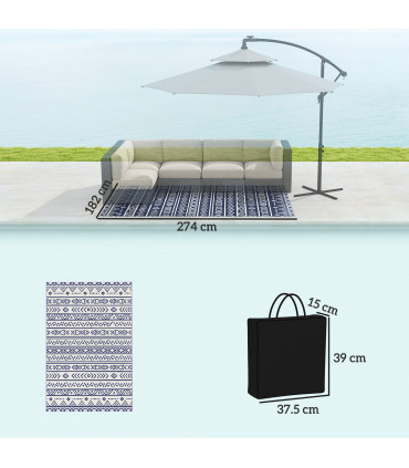 Durable Reversible Geometric Mat - Versatile for Camping & Picnics