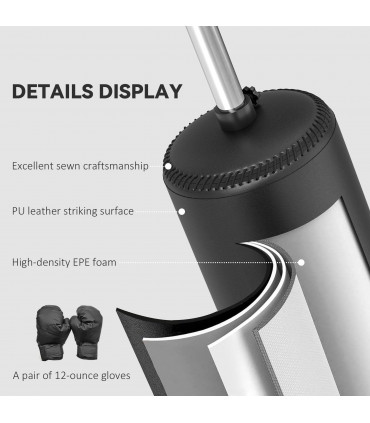HOMCOM Boxing Punch Bag Stand w/ Rotating Flexible Arm Speed Ball Waterable Base