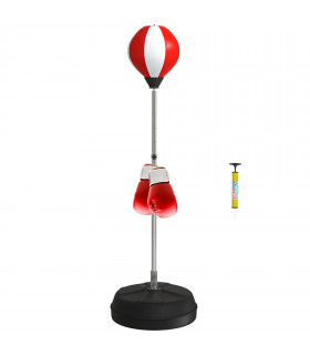 HOMCOM Punching Bag with Stand Boxing Bag Set with Adjustable Height Red