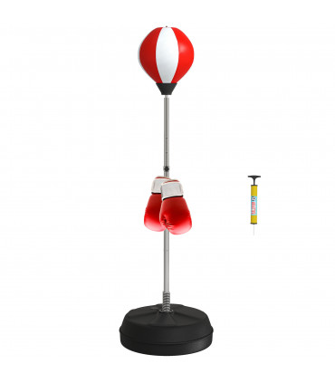 HOMCOM Punching Bag with Stand Boxing Bag Set with Adjustable Height Red