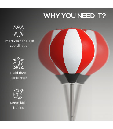 HOMCOM Punching Bag with Stand Boxing Bag Set with Adjustable Height Red