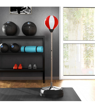 HOMCOM Punching Bag with Stand Boxing Bag Set with Adjustable Height Red