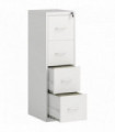 HOMCOM 4 Drawer Filing Cabinet Steel File Cabinet for A4 Letter Size White