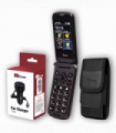 Bundle offer for TTfone Titan TT950 Touchscreen WhatsApp Flip Senior Mobile with Nylon Holster Case (TTCB9) and Car Charger (TTCC), EE Pay As You Go