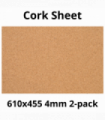 Cork Sheet - 610x455mm - 4mm - Décor and DIY - Pack of 2