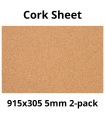 Cork Sheet - 915x305mm - 5mm - Décor and DIY - Pack of 2