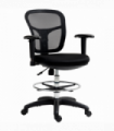 HOMCOM Drafting Stool Chair with Adjustable Armrest for Standing Desk, Black